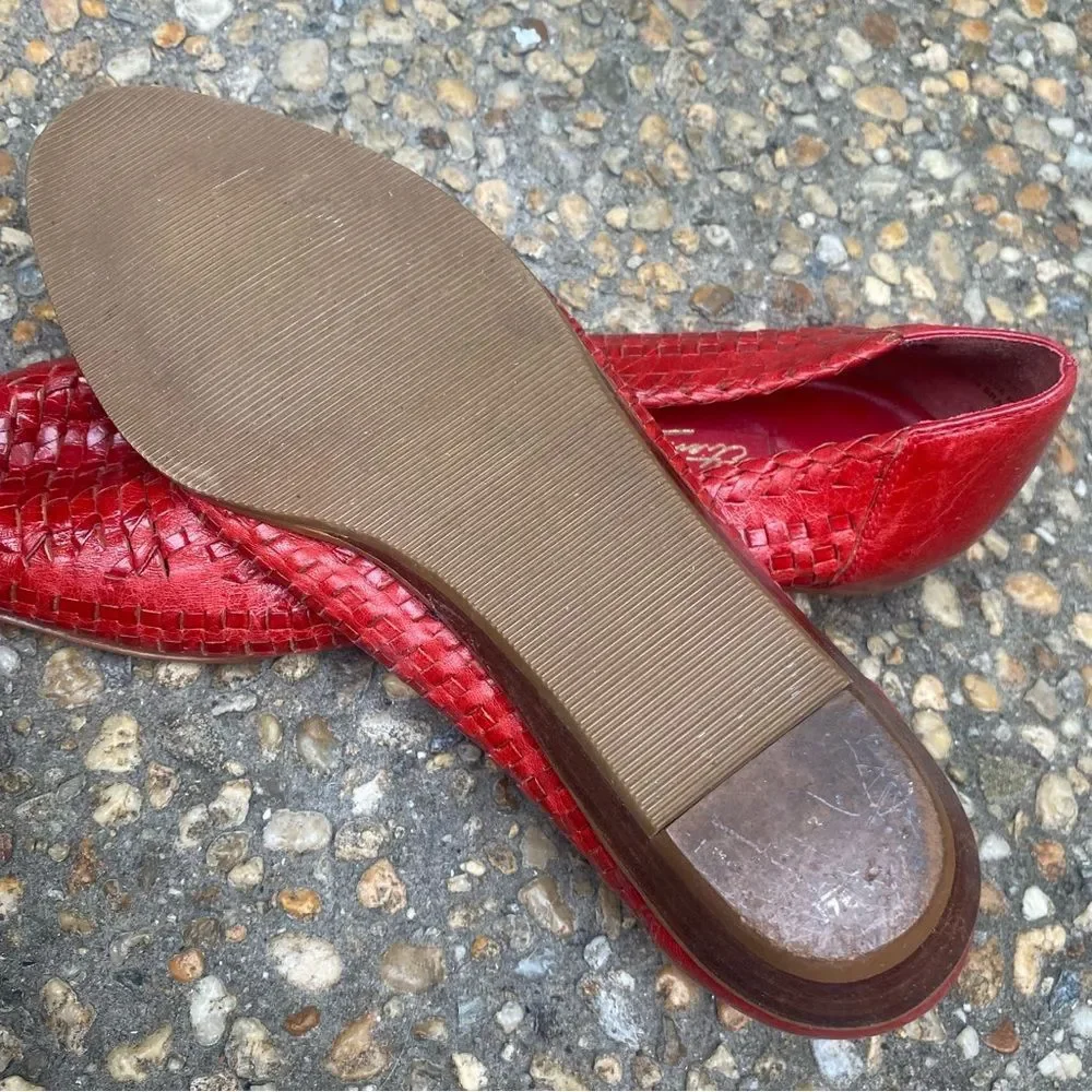 Etienne Aigner Red Woven Flats - Picture 4 of 6